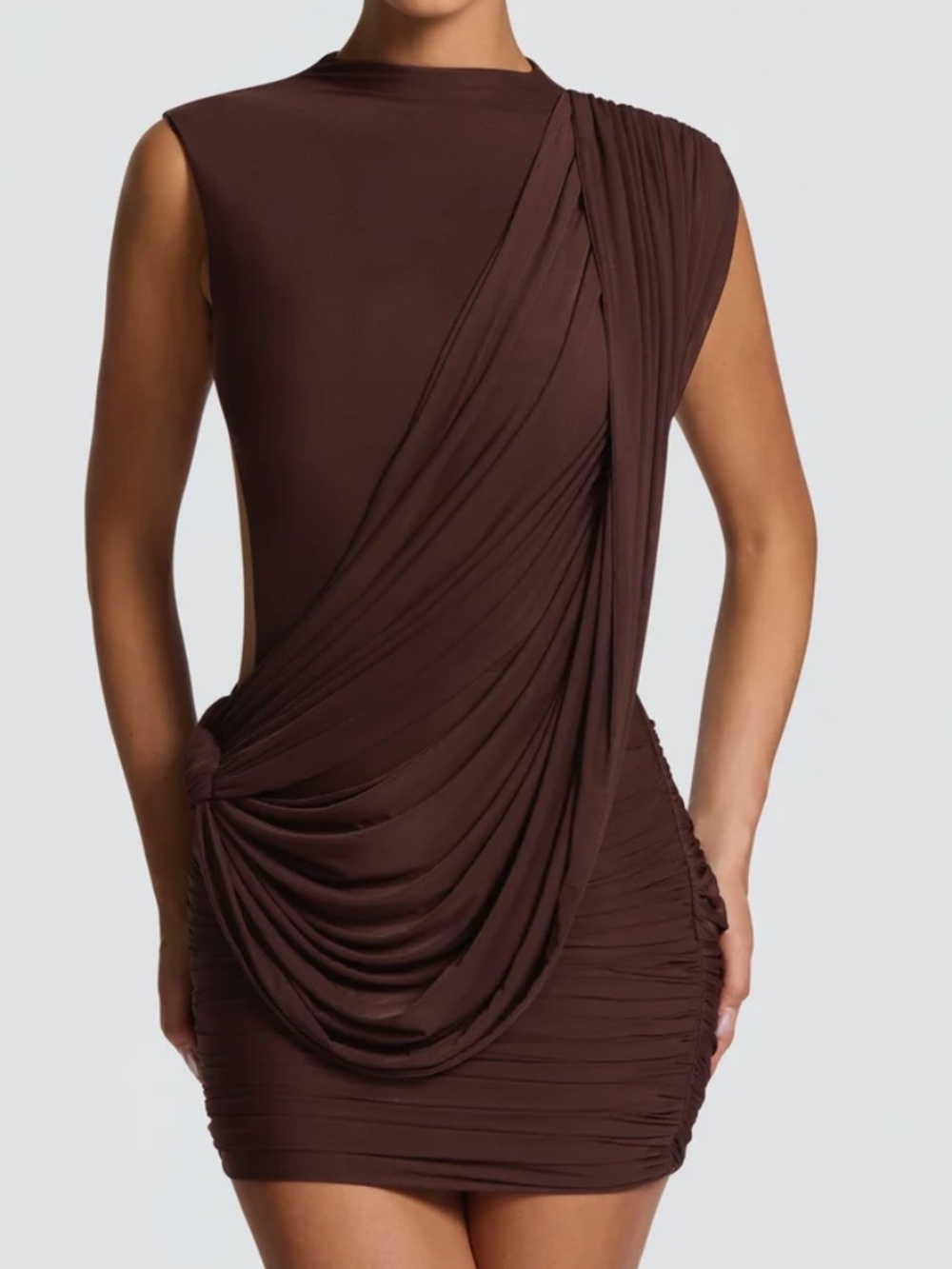 Babyboo Mireya Mini Dress Plum Brown